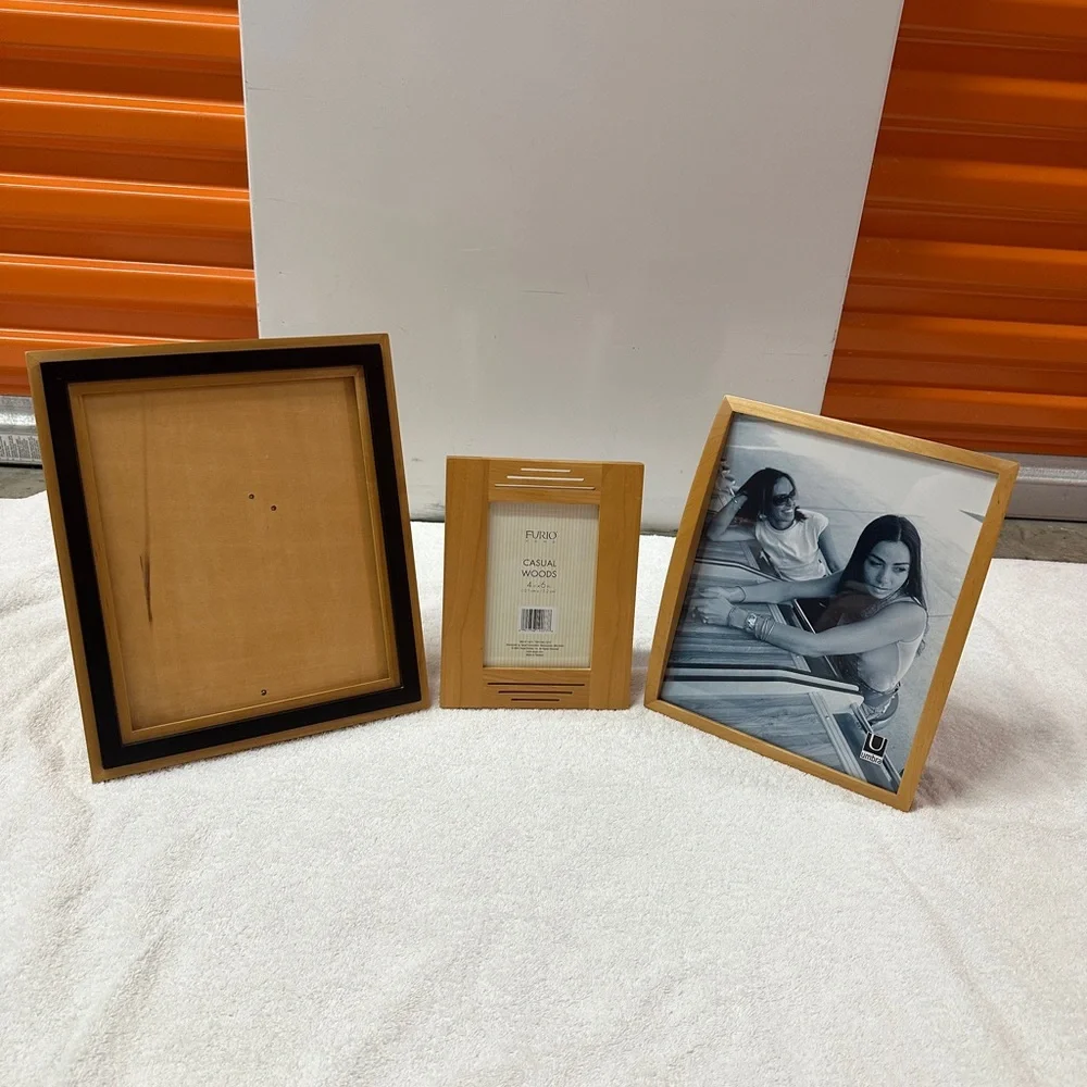 3 Wooden Picture Frames 2 8x10 Umbra and Milano Series and 1 5x7 PRICED TO SELL